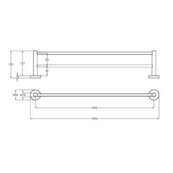 Alternative view of Pure 600mm Double Towel Rail Gun Metal