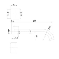 Alternative view of Tara 3 Piece Wall Basin/Bath Set with Ceramic Spindles Chrome