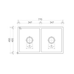 Alternative view of Ovia 770mm Double Bowl Granite Kitchen Sink Matte Black
