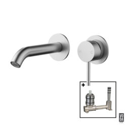 Pure Wall Basin/Bath Separate Back Plate Set Brushed Nickel