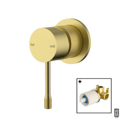 Emerald Shower Mixer Set Brushed Gold