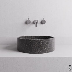 Bella Terrazzo Stone Above Counter Basin Black