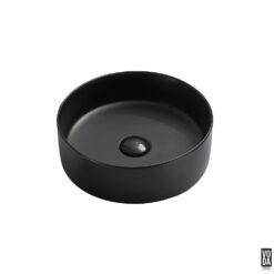 Olley 350mm Round Ceramic Above Counter Basin Matte Black