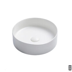 Olley 395mm Round Ceramic Above Counter Basin Matte White