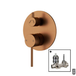 Pure Shower Mixer with Diverter Set Brushed Copper